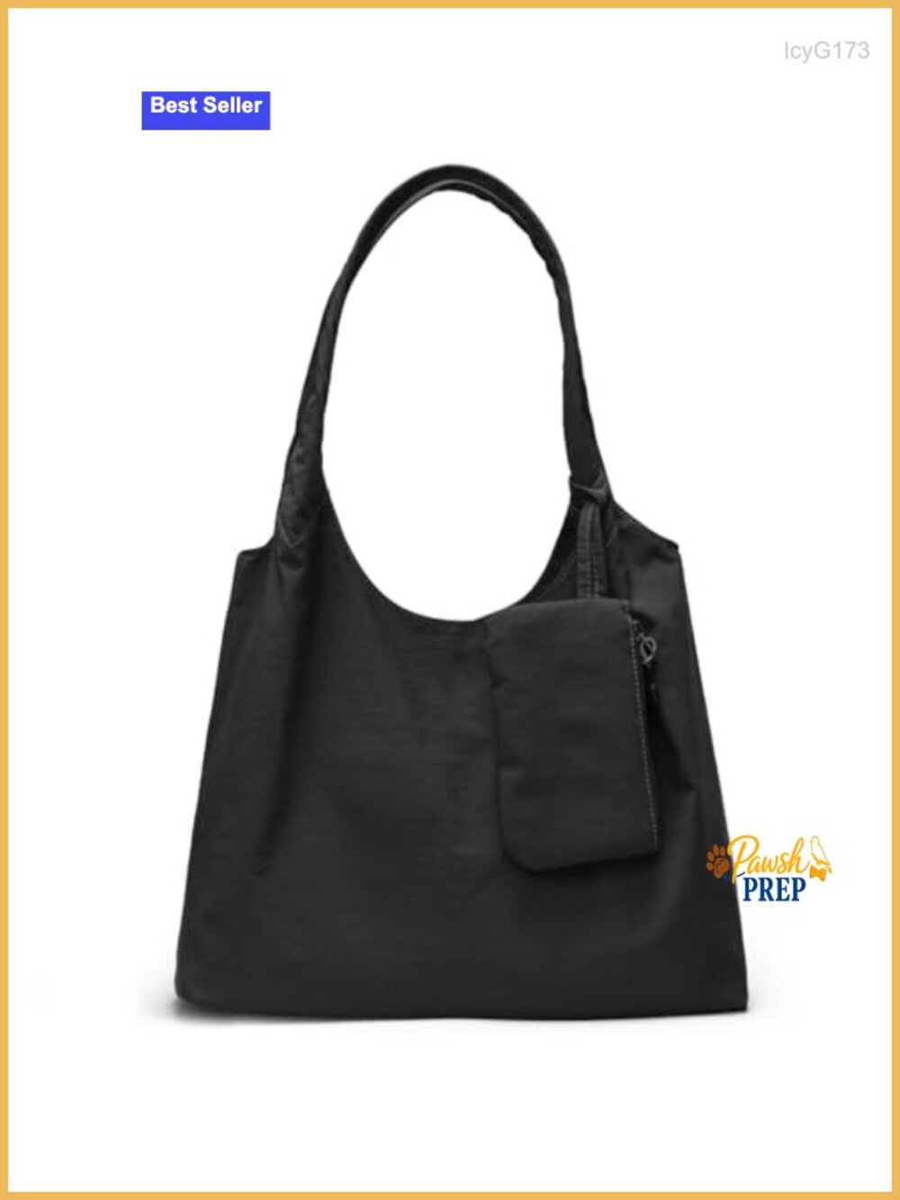 Nylon Tote Bag with Zipper - Lightweight Slouchy Hobo Shoulder Bag for Work